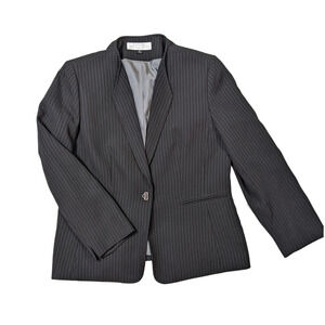 Tahari by Arthur S. Levine Black Pinstripe Suit Jacket Size 14P